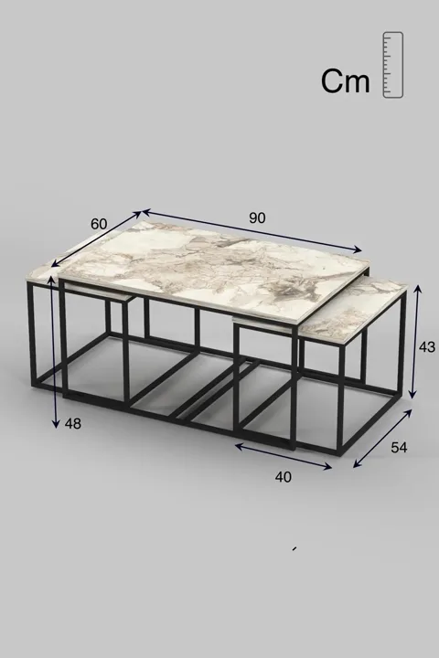 Flora Coffee & Nesting Table Set - Ecru