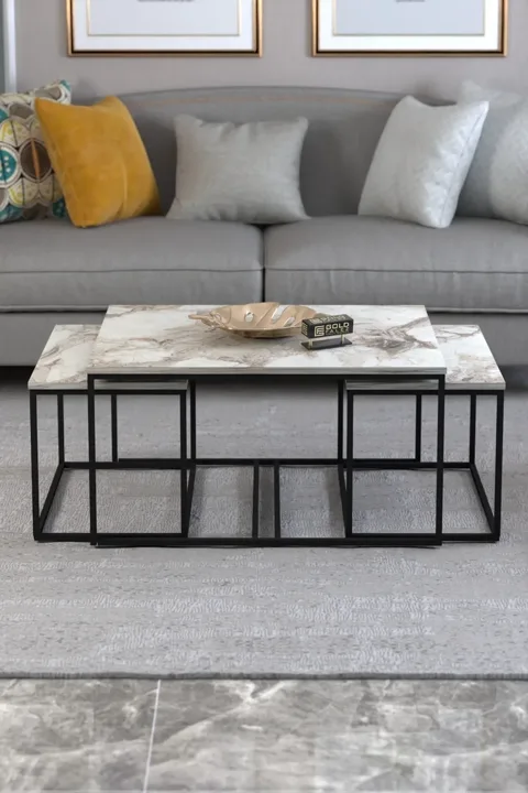 Flora Coffee & Nesting Table Set - Ecru