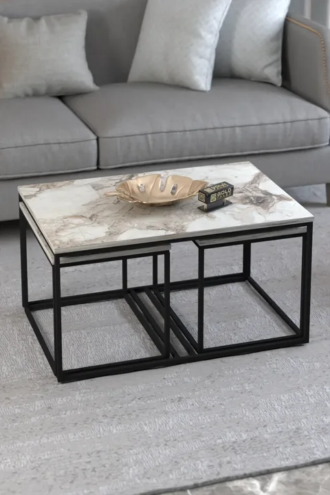 Flora Coffee & Nesting Table Set - Ecru