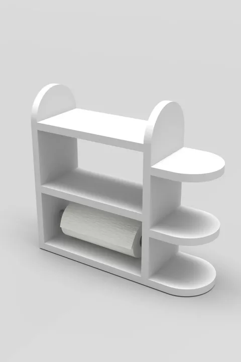 Multi-Purpose Kitchen Shelf, Spice Rack & Napkin Holder - White
