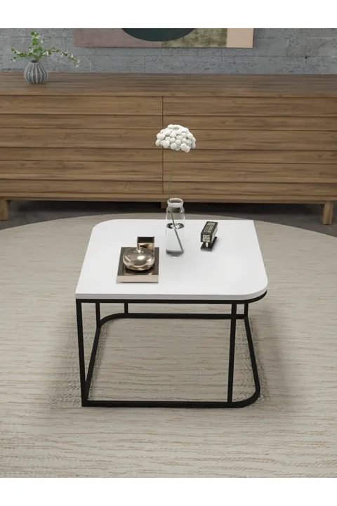 Damla Square Coffee Table - White