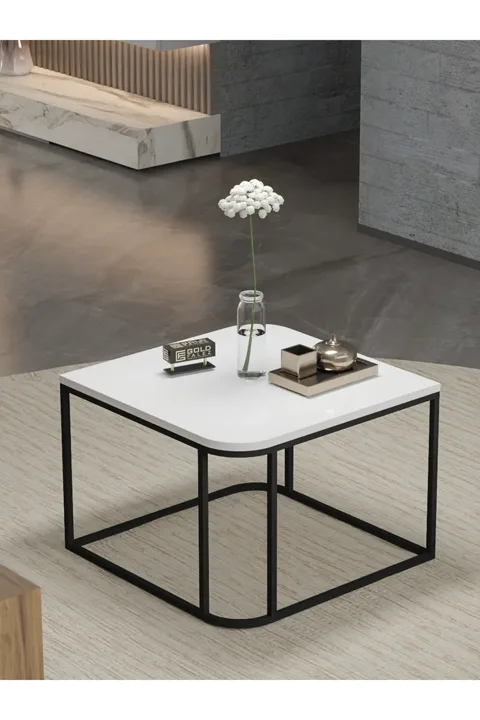 Damla Square Coffee Table - White