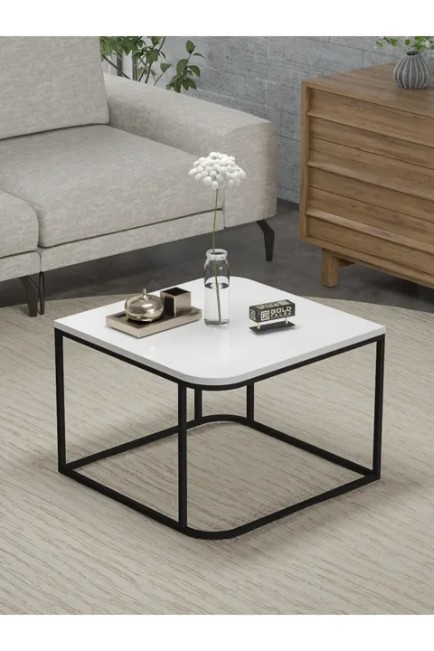 Damla Square Coffee Table - White