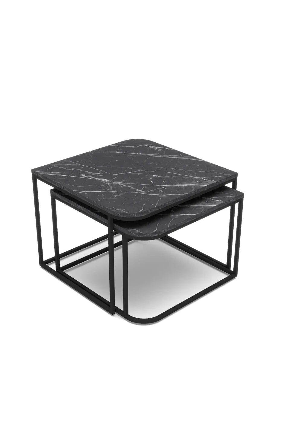 Damla table basse carrée 2 pièces - noir