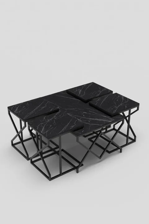 V Lux 5-Piece Coffee & Nesting Table Set - Black
