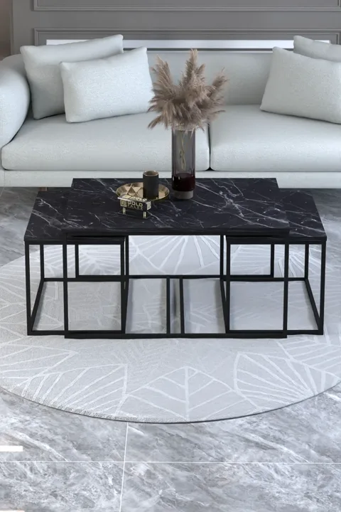 Flora Coffee & Nesting Table Set - Black