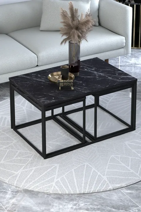 Flora Coffee & Nesting Table Set - Black