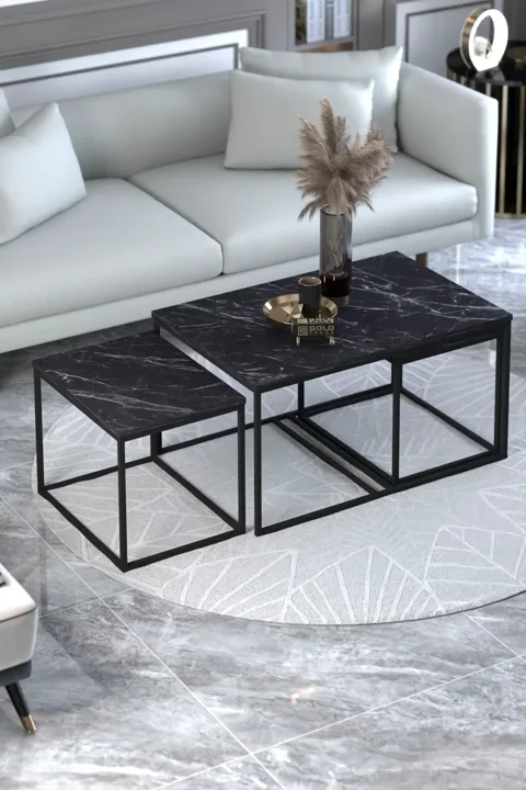 Flora Coffee & Nesting Table Set - Black