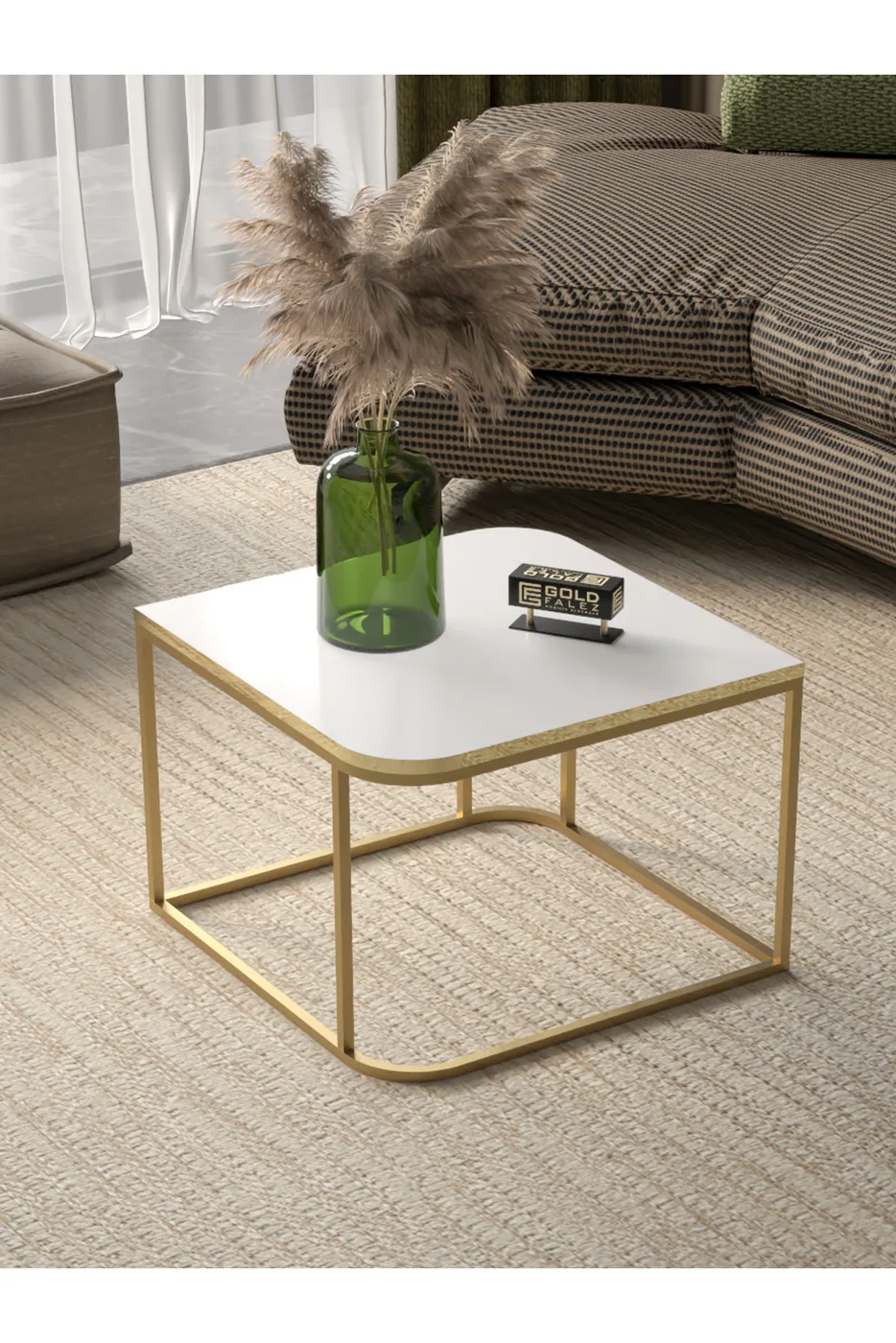 Damla Square Coffee Table - Yellow