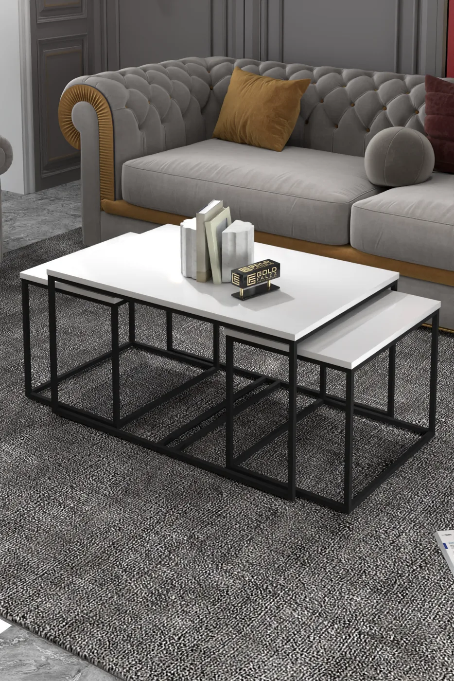 Flora Coffee & Nesting Table Set - White