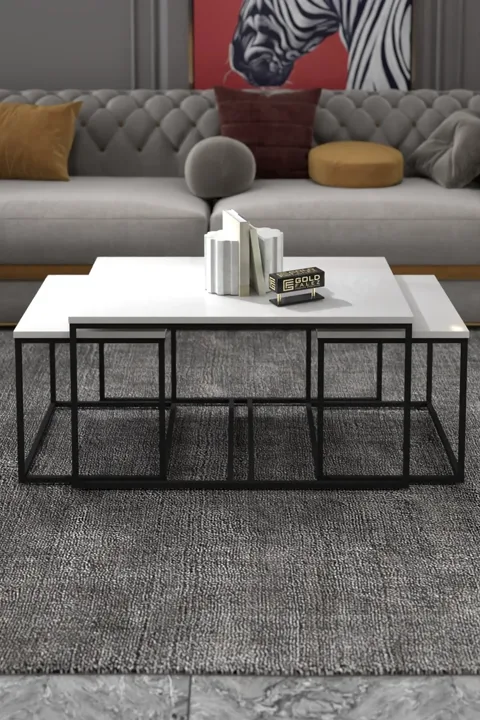Flora Coffee & Nesting Table Set - White