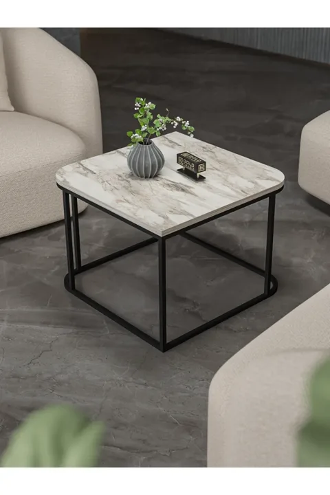 Damla Square Coffee Table - Ecru