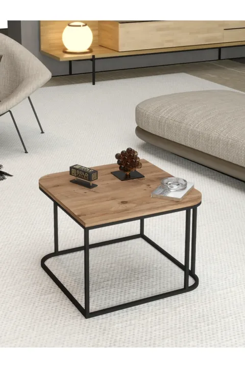 Damla Square Coffee Table - Brown