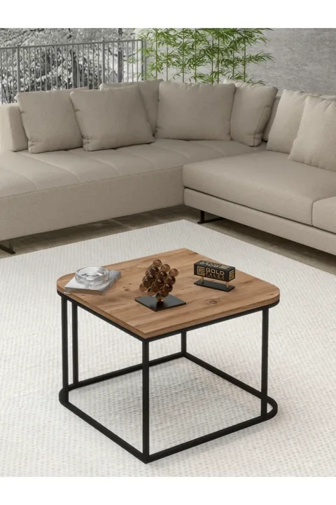 Damla Square Coffee Table - Brown