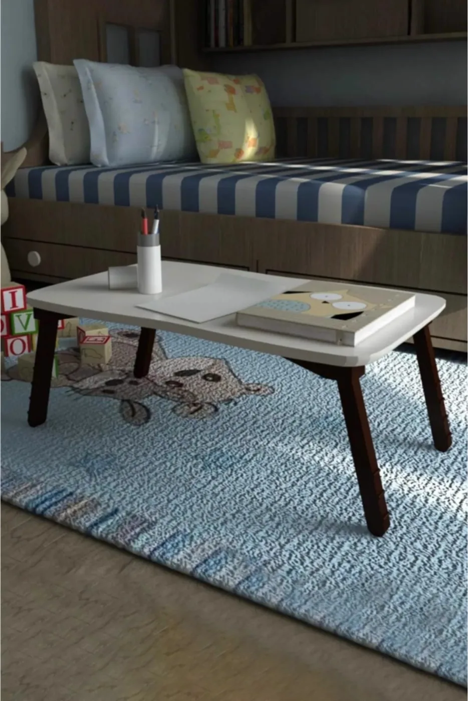 Folding Laptop Desk - Ecru