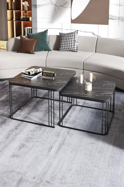 Alize 2-Piece Square Coffee Table - Black