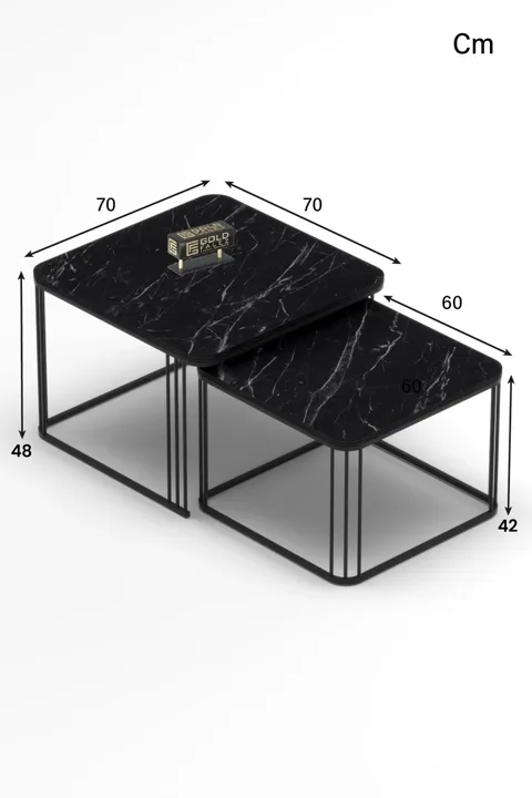 Alize 2-Piece Square Coffee Table - Black