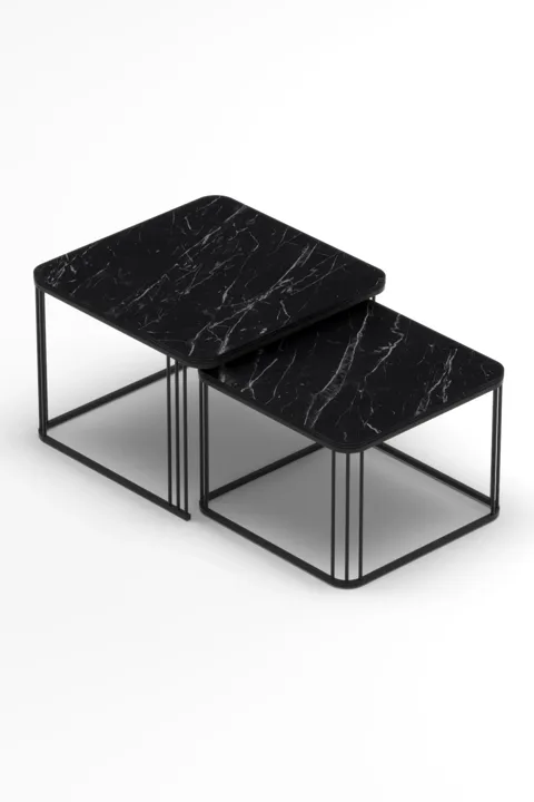 Alize 2-Piece Square Coffee Table - Black
