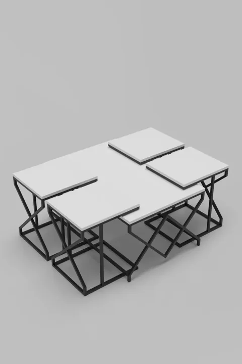 V Lux 5-Piece Coffee & Nesting Table Set - White