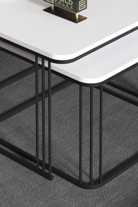 Alize 2-Piece Square Coffee Table - White