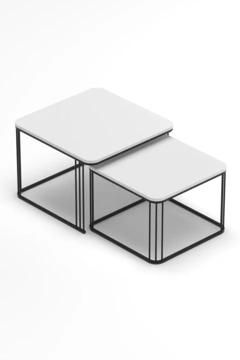 Alize 2-Piece Square Coffee Table - White