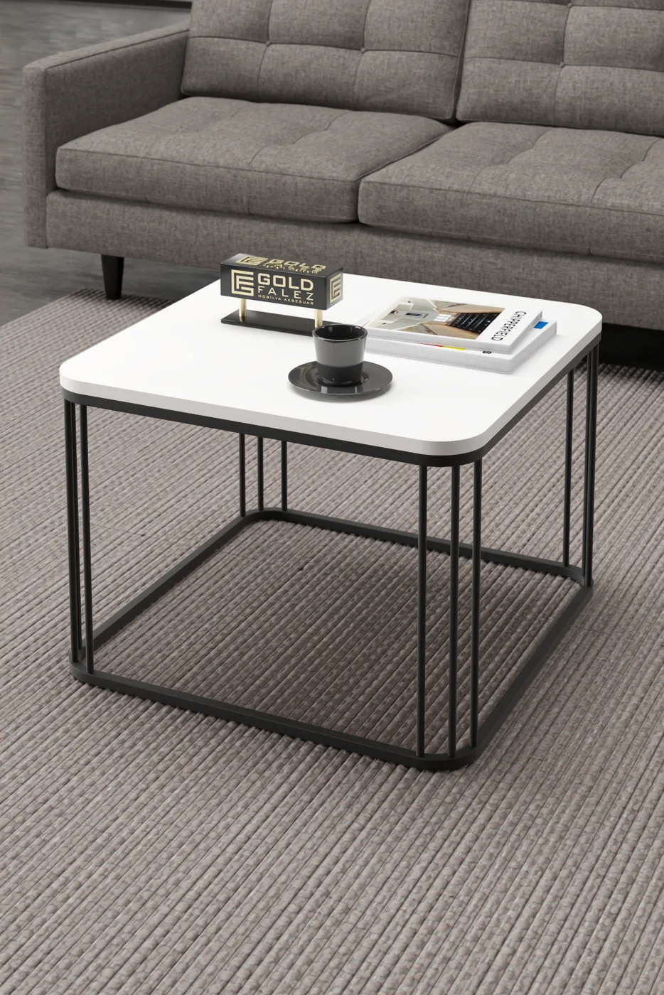 Alize Square Coffee Table - White