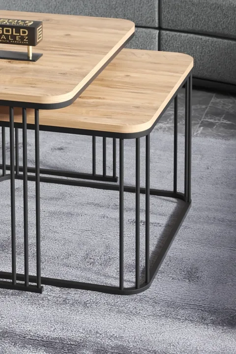 Alize 2-Piece Square Coffee Table - Brown