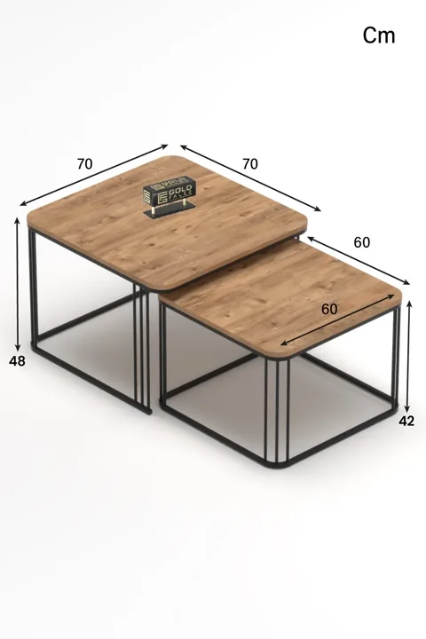 Alize 2-Piece Square Coffee Table - Brown