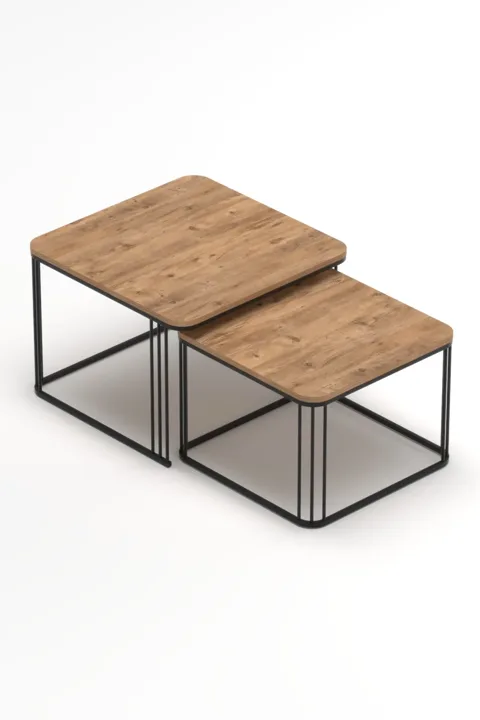 Alize 2-Piece Square Coffee Table - Brown