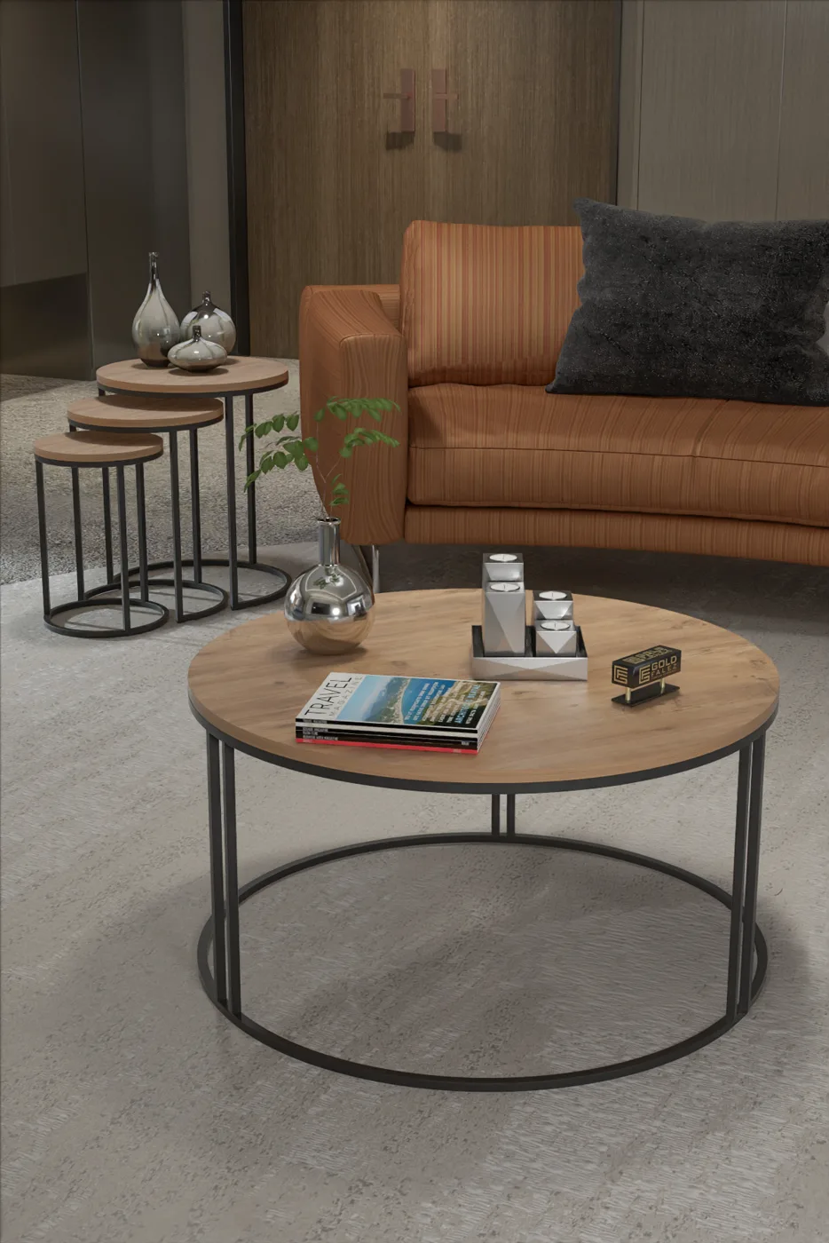 C Coffee & Nesting Table Combination Set - Atlantic Pine