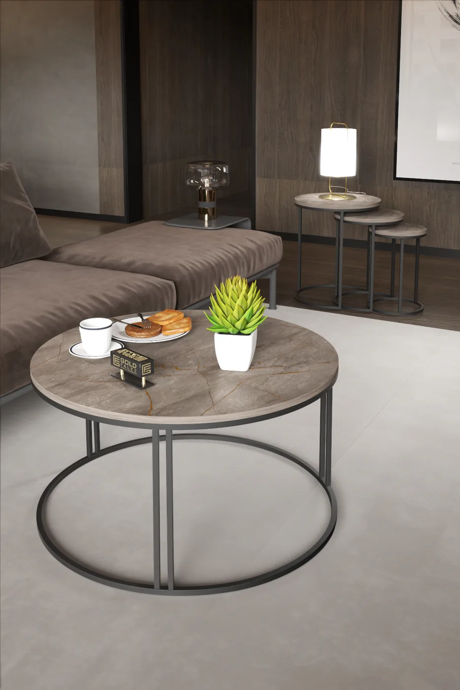 C Coffee & Nesting Table Combination Set - Gordion