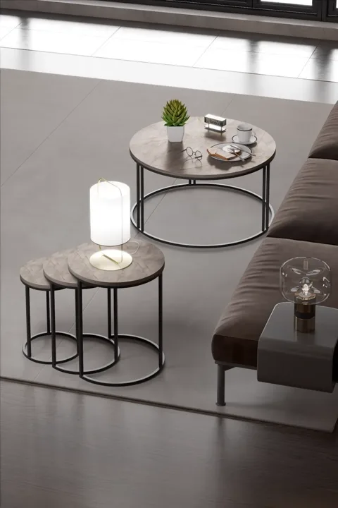 C Coffee & Nesting Table Combination Set - Gordion