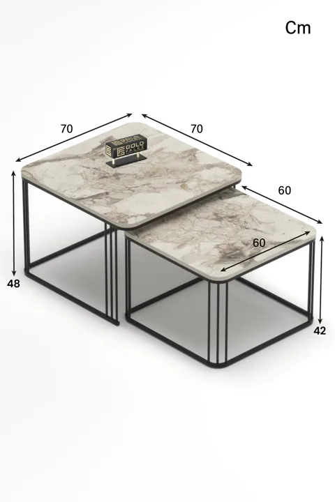 Alize 2-Piece Square Coffee Table - Ecru