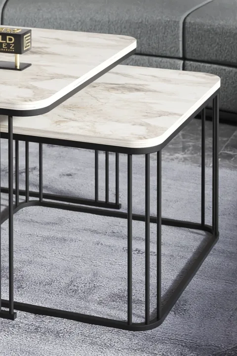 Alize 2-Piece Square Coffee Table - Ecru