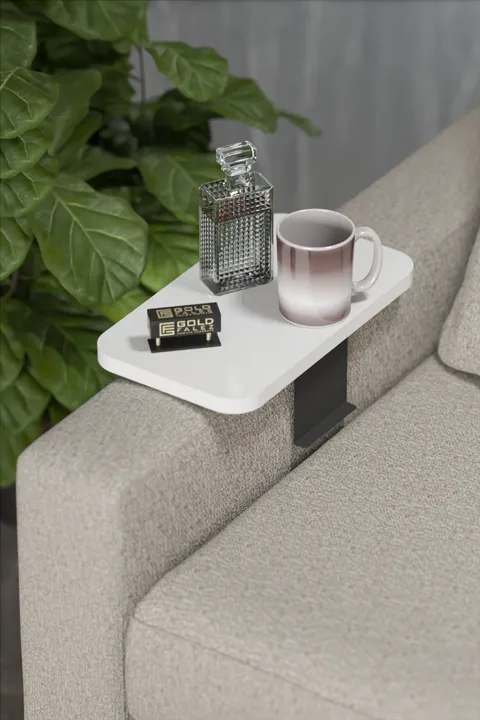Rectangular Adjustable Tray Side Table - White