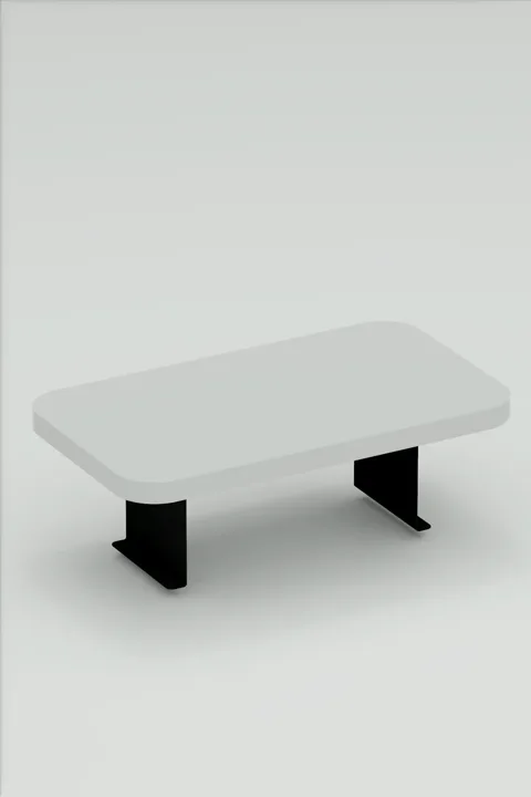 Rectangular Adjustable Tray Side Table - White
