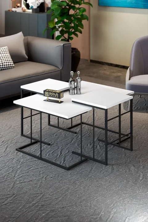 Solo 3-Piece Coffee & Nesting Table Set - White