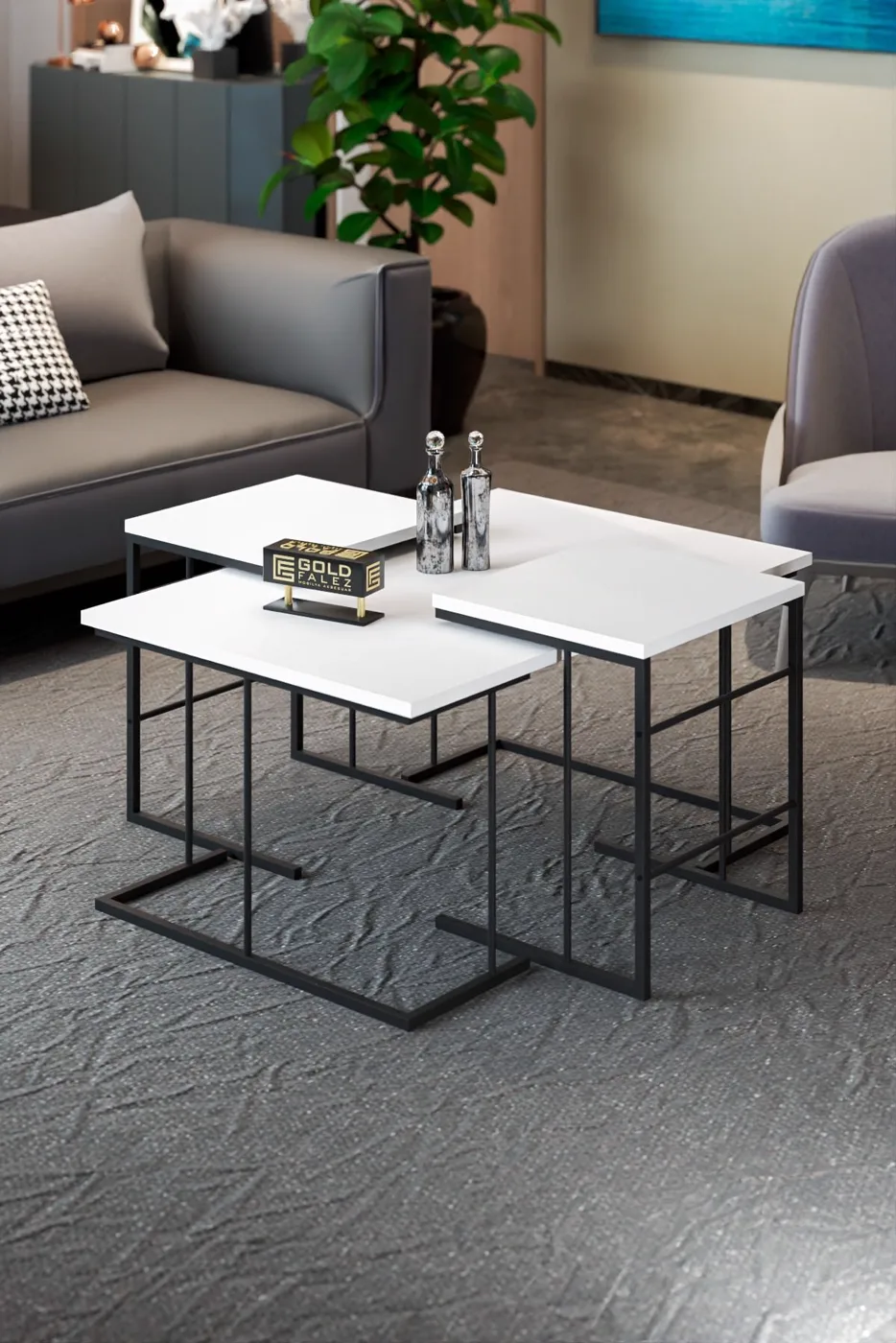 Solo 3-Piece Coffee & Nesting Table Set - White