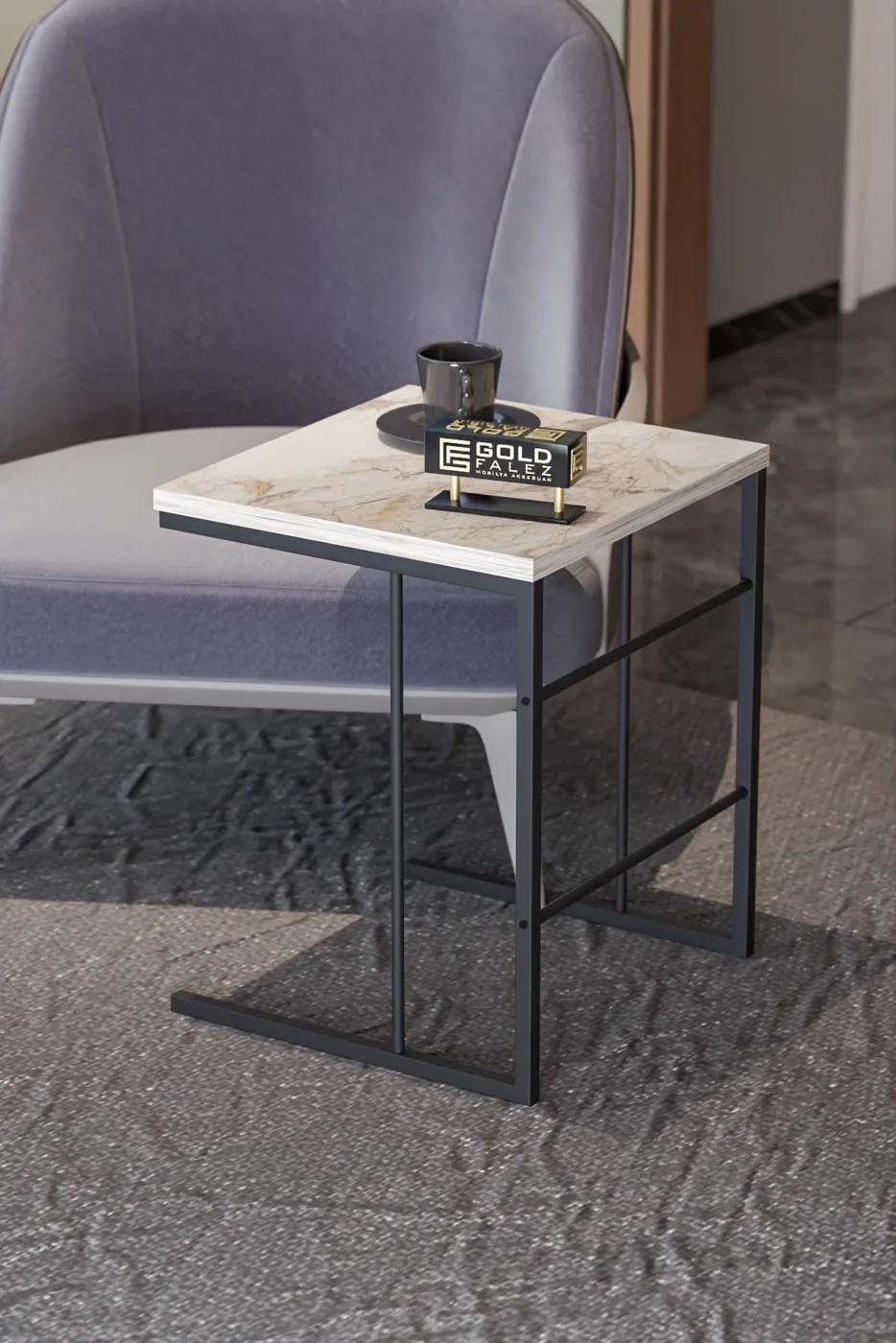 Solo 3-Piece Coffee & Nesting Table Set - White Marble Effect