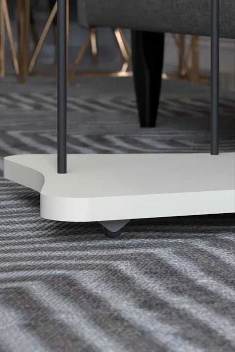 Rectangular Rolling Side Table - White