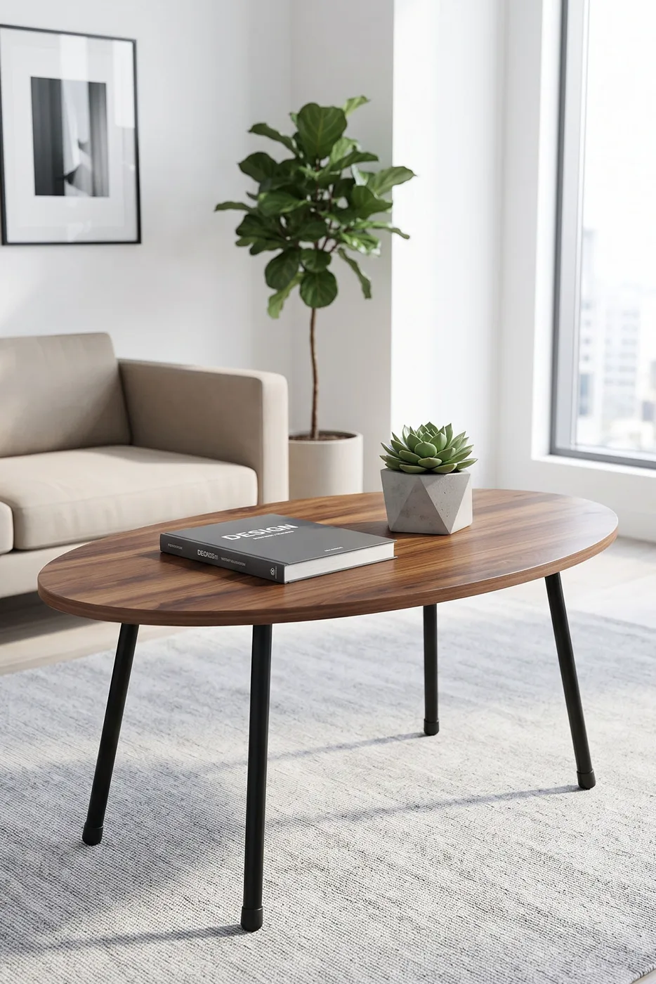 Round Coffee & Nesting Table Set Metal Legs - Atlantic Pine