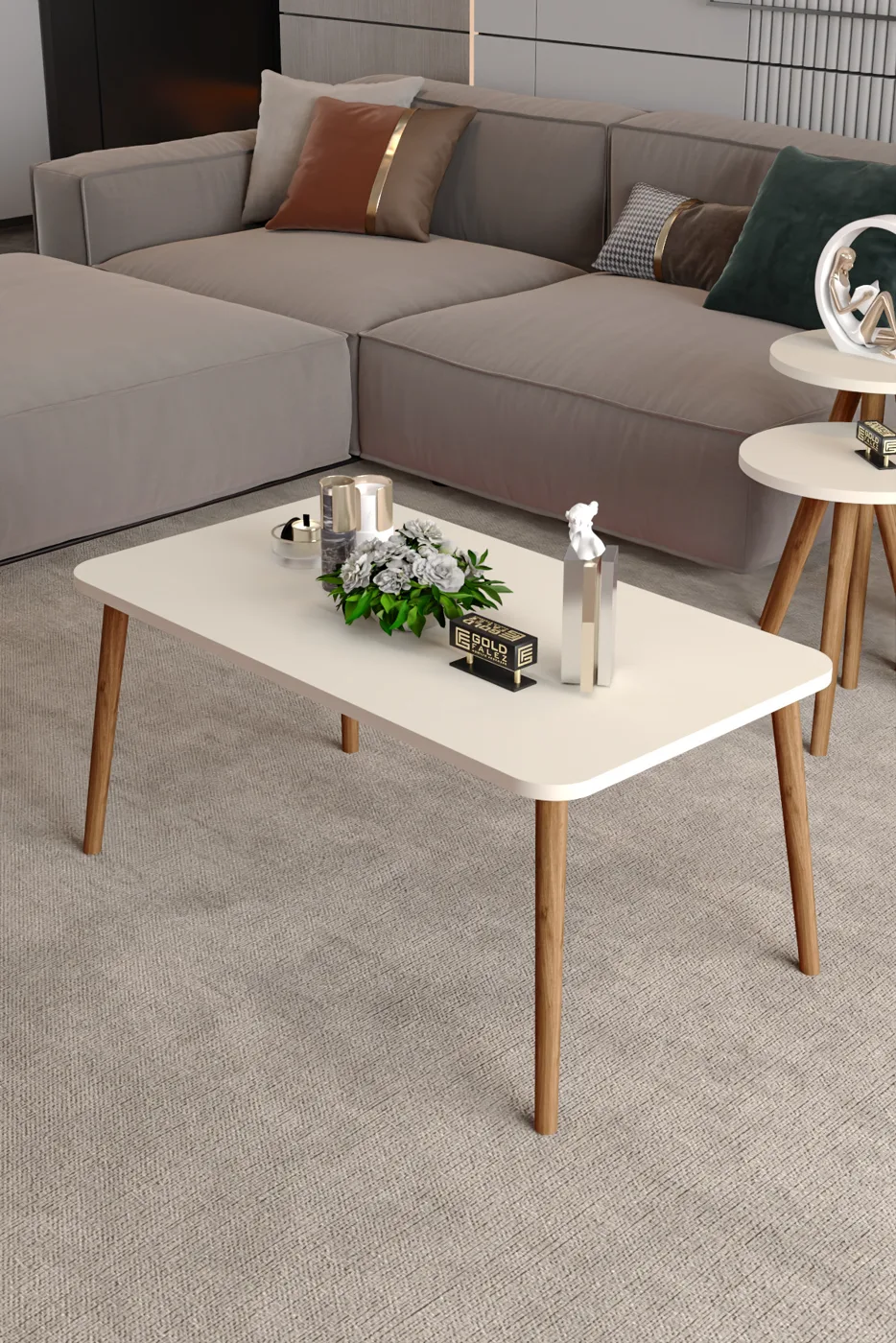 Torna Square Coffee Table - Cream