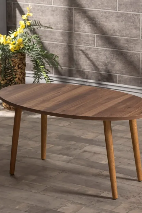Turned Wooden Leg Oval Coffee Table - Atlantic Pine