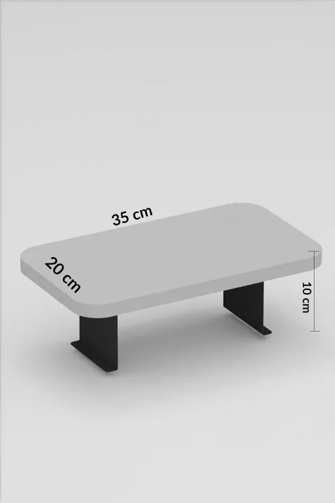 Rectangular Adjustable Tray Side Table - White Marble Effect