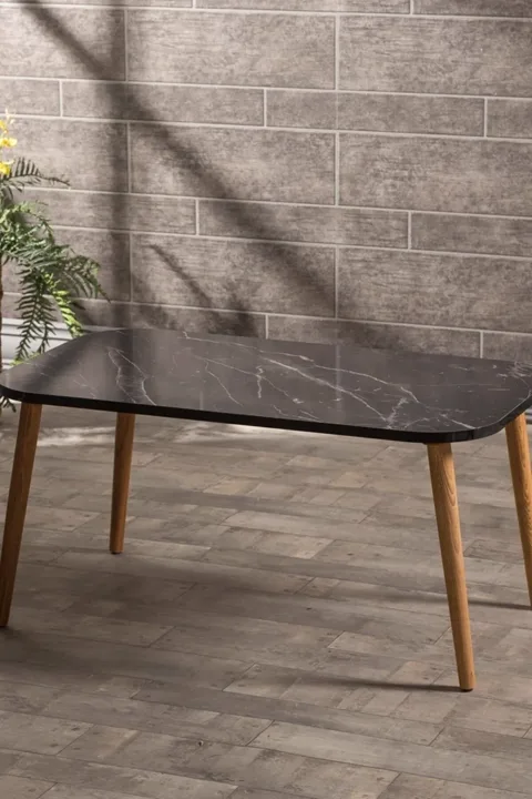 Torna Square Coffee Table - Black Marble Effect