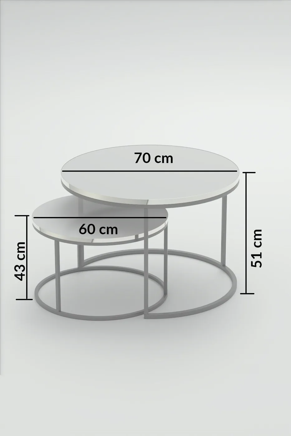 Special 2-Piece Round Coffee Table Set - Cream