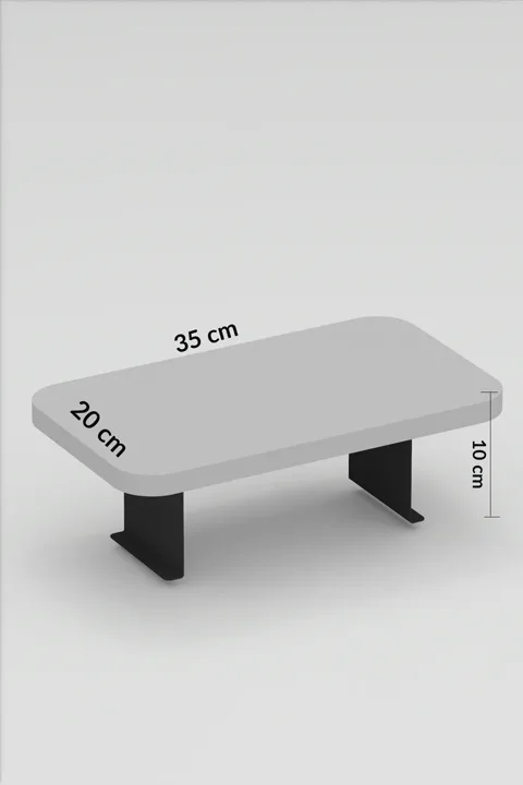 Rectangular Adjustable Tray Side Table - Cream
