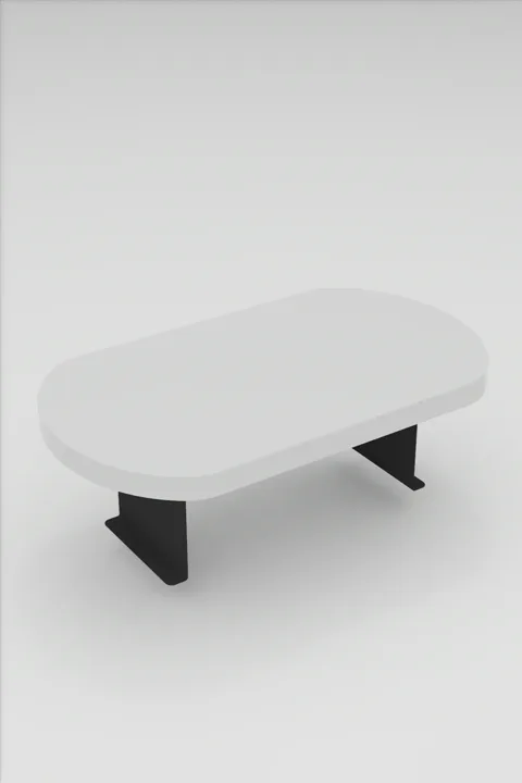 Oval Adjustable Tray Side Table - White