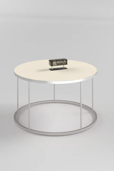 Terra Gold Round Coffee & Nesting Table Set - Silver Cream