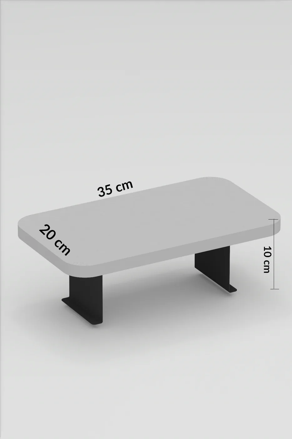 Rectangular Adjustable Tray Side Table - Black Marble Effect